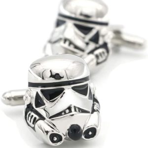 Stormtrooper Cufflinks, Fashion Movie Accessories, Personalized Shirt Accessories for Men, Cufflinks Gifts for Men (Silver), 3cm, Alloy Steel, Alloy, Alloy Steel, Alloy.