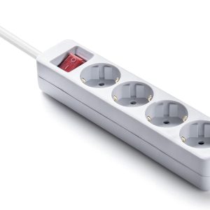 Famatel 9/704 Ecosockets Power Strip 4 Sockets with Ignition Switch | 1.5 Meters | Up to 250W | Child Protection | Orientation Outlets to 45o | Prevents Phantom Consumption | White