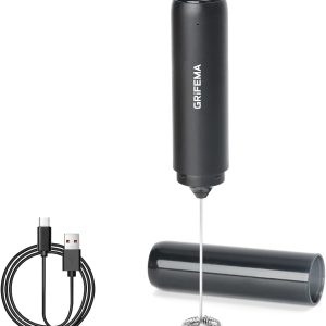 GRIFEMA USB Rechargeable Milk Frother Electric Foam Milk Frother, 13000 RPM, Ergonomic, Easy to Clean, Mini Whisk Milk Foam for Cappuccino, Coffee Bulletproof, Matcha
