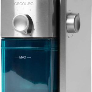 Cecotec SteelMill 2000 Adjustable Electric Coffee Grinder, 150 W, Stainless Steel, Flat Grinding System, 17 Grinding Levels, Capacity 250 g, Reservoir Dishwasher Safe