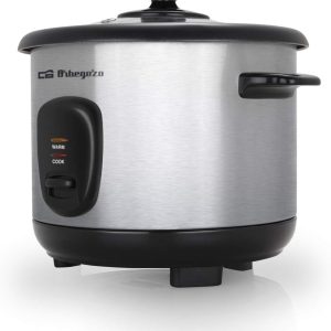 Orbegozo CO 3025 Rice Cooker 400 W, 1 Litre Capacity, Boil Dry Protection, ON OFF Switch, Heat Maintenance Function, Removable Non-Stick Aluminium Pot, Silver