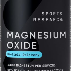 Sports Research – ” Magnesium Oxide with Coconut Oil Heart and Bone Health Gluten Free, Non-GMO, Soy Free 90 So