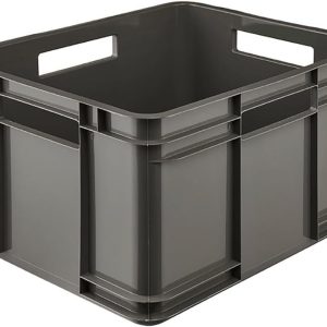 keeeper Euro-Box XL Procyclen Storage Container with Handles, 28 L, Bruno Eco Line, Eco-Grey