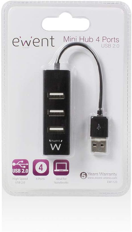 Ewent EW1123 interface hub 480 Mbit/s Black - Image 5