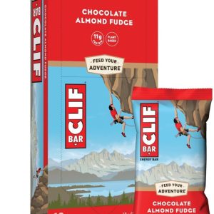 CLIF BAR | Energy Bars – Protein Bars | Almond Fudge Chocolate | Plant Protein | 12 x 68g