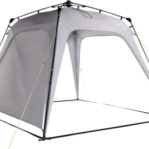 Lumaland Outdoor Gazebo 2.5 x 2.5 m | Waterproof and UV Protection | Garden Tent Included – 1 Side Panel & Bag & Stakes | Sturdy Tent & Reception | Quick Set Up [Light Gray]