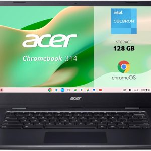 Acer Chromebook 314 CBOA314-1H-C5CQ, Laptop 14″ FullHD LCD (Intel Celeron N4500, 4GB RAM, 128GB SSD, Intel UHD Graphics, ChromeOS) Black, QWERTY Spanish keyboard