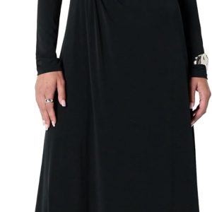 Amazon Essentials Women’s Long Sleeve Slim Fit Swing Long Dress