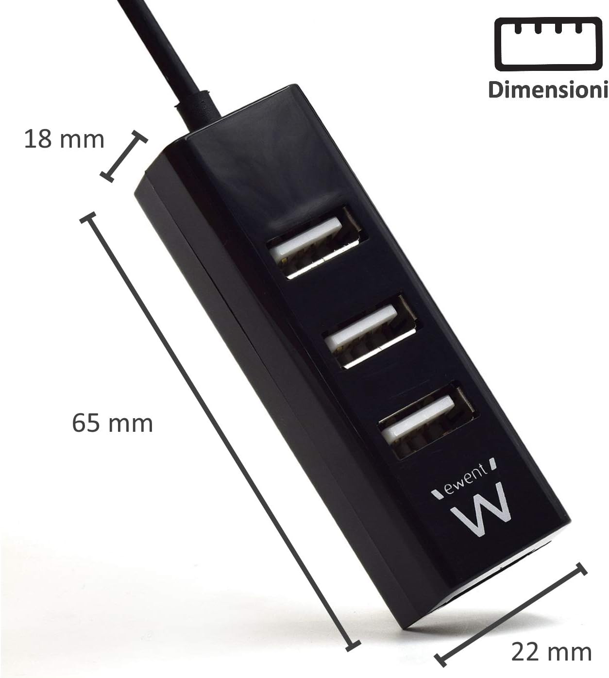 Ewent EW1123 interface hub 480 Mbit/s Black - Image 3