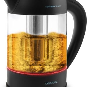 Cecotec ThermoSense 390 Clear Electric Kettle 1.7 Litres, BPA Free, 2200 W Power, 360° Base, Removable Anti-Limescale Filter, Double Safety System, Stainless Steel