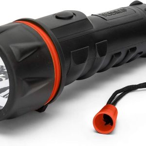 Velamp IRUB2LED Rubber Flashlight with LED, 2 D Batteries