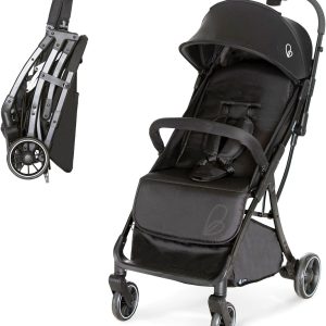 Asalvo HITO Pushchair, Baby Stroller, Baby Stroller, Comfortable, Ultralight Safe, Hood with Window and Rear Brake, Handled, Compact Folding, Maximum Load 24 kg, Black