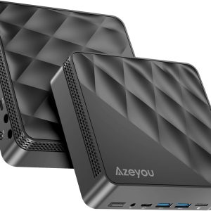 Azeyou Mini PC, 12th Gen N100 Mini Computer, 16GB RAM 512GB M.2 SSD, Mini Desktop PC Win 11 Pro, Support 4K Display, 2 HDMI/WiFi 6/BT5.2/2 RJ45/USB 3.2, Micro PC