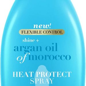 OGX Shine + Argan Oil of Morocco Spray Heat Protect (177ml) Heat Shield with Moroccan Argan Oil, Heat Shield up to 230°C, Moisturizing Hair Treatment