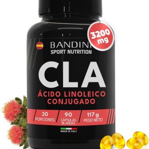 Bandini® CLA Conjugated Linoleic Acid 3200 mg | Dietary Supplement to Increase Muscles | Pure Safflower Oil 80%, Natural Source of Omega 6 Fatty Acids | High Concentration Pearls