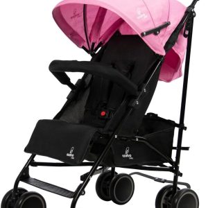 Asalvo TOKYO Ultralight Baby Stroller, Pushchair with Reclining Backrest, Urban Stroller, 5-Point Harness, SPF50+, Hood with Window, Handled, Maximum Safety, Up to 16 kg, Pink
