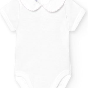 BABIDU Baby Bodysuit Short Sleeve 100% Cotton, Newborn Baby Bodysuit Soft Breathable and Hypoallergenic Sensitive Skin, Pique Neck Bodysuit, Basic Clothing Baby Boy and Girl Unisex