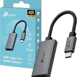 TP-Link UA520C USB Type-C to HDMI Adapter 4K@60Hz, Plug and Play, Compatible with MacBook Pro, iPad Pro, Windows, MacOS, iPadOS, iOS, Android, Linux, Chrome OS, Aluminum Housing