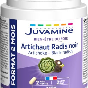 JUVAMINE – Artichoke Black Radish – 120 Capsules – Maxi Format – 2 Months – Improve Digestion – Liver Wellness – Liver Detoxification – Fight Stomach Heaviness
