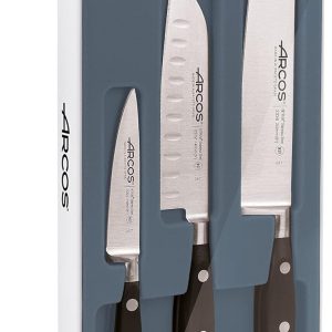 Arcos Riviera Series, Kitchen Knife Set, Nitrum Forged Stainless Steel Blade, Polyoxymethylene Handle, POM, Black