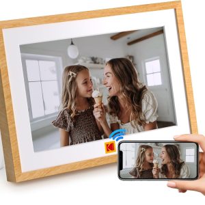 KODAK Digital Photo Frame 10 Inch WiFi Digital Photo Frame with Rechargeable Battery HD IPS Touch Screen Smart Cloud Photo Frame with 32GB (10 inch, Black with Battery