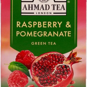 Ahmad Tea Green Tea | Raspberry Pomegranate Green Tea | 20 Tea Bags | 1 Pack