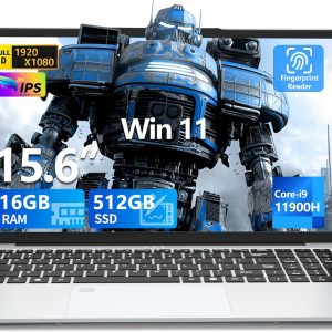 Laptop Computer 15.6 Inch with Core i9-11900H CPU, PC Laptop Win 11 16GB RAM 512GB SSD, Gaming Laptop 1920*1080 FHD Screen, Laptop Backlit Numeric Keypad/Touch ID WiFi6