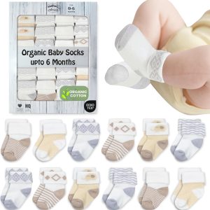 6 Pairs Newborn Cotton Socks – by Mother Choice, brown, 0-6 months