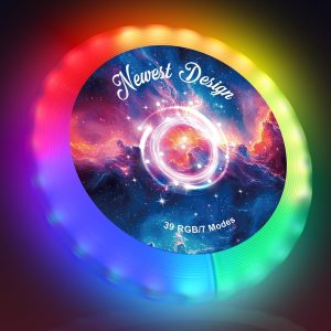 LED Frisbees, LED Disk – 39 RGB LEDs, 7 Modes, Waterproof Frisbee with Rechargeable Battery 500 mAh, Ideal for Outdoor, Lawn, Camping Games, Birthdays (Starry Sky)