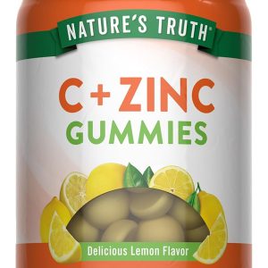 Nature’s Truth Vitamin C with Zinc 150mg per 3 capsules, 60 gummies for 1 month