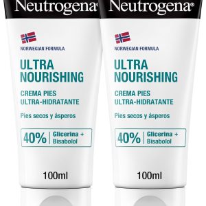 Neutrogena Norwegian Formula Ultra Moisturizing Foot Cream (2 x 100 ml) Cream for Dry and Rough Feet, Moisturizing Cream with 40% Glycerin and Bisabolol