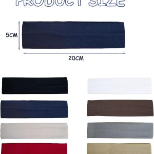 AYNKH Sports Hair Band, 8 Pieces Women’s Hair Band, Elastic Headband, Girl’s Headband, Men’s Breathable Headband for Yoga Running