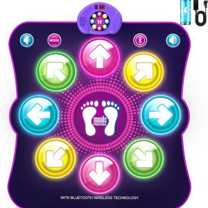 Tapete de baile iluminado para niñas, almohadilla de baile recargable, regalos para niños de 3, 4, 5, 6, 7, 8, 9, 10 años en adelante, tapete de juego de baile musical con 6 modos de juego