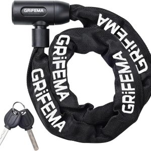 GRIFEMA, GA1201-12 Anti-theft Bicycle Lock with Key, Chain Lock for Bikes, Motorcycles, Scooters, 120 cm, Black