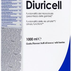 YAMAMOTO Research, Diuricell 1L, Draining Supplement of Plant Extracts, Optima for Bloating, Fluid Retention and Anti-Cellulite, Forest Fruit Flavor