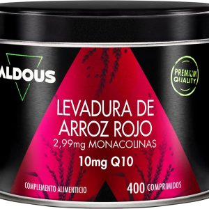 Red Rice Yeast Coenzyme Q10 Lower Your Cholesterol – 400 Tablets – Normal Heart Function – For Over 1 Year – 2.99 mg Pure Monacolin – Citrinine Free – Monacolin K – ALDOUS