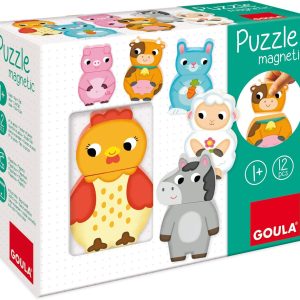 Goula, Animal Farm Magnetic Puzzle, Wooden Puzzle, 1 Year Age, Assorted