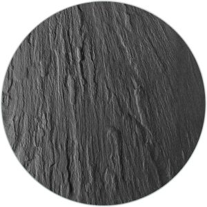 WENKO 53981100 Round Slate Trivet for Pots, Pans, Tempered Glass, Black