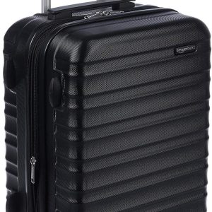 Amazon Basics – Rigid rotating travel case, Black/White, 1 piece