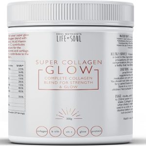 Super Glow Collagen Blend – Marine Collagen Powder Hydrolyzed Marine Collagen Peptides with Essential Glow Vitamins 300g Unflavored