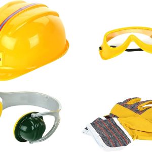 Theo Klein 8537 Accessory Set, Work Gloves, Safety Glasses, Earmuffs and Quality Helmet, Packaging Measures 30 cm x 38 cm 10 cm, Toy for Children from 3 years old