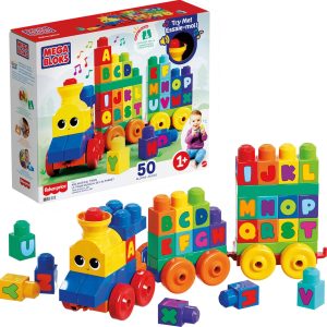 Mega Bloks ABC Musical Train Building Toy for Baby +1 Year (Mattel FWK22)