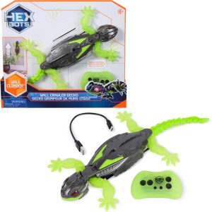HEX BOTS – WALLCRAWLER GECKO: LAGARTO GECO WALL CLIMBER – Rechargeable Remote Control Robot – 6070281 – Gift for 4 years + – Children’s toys 4 years +