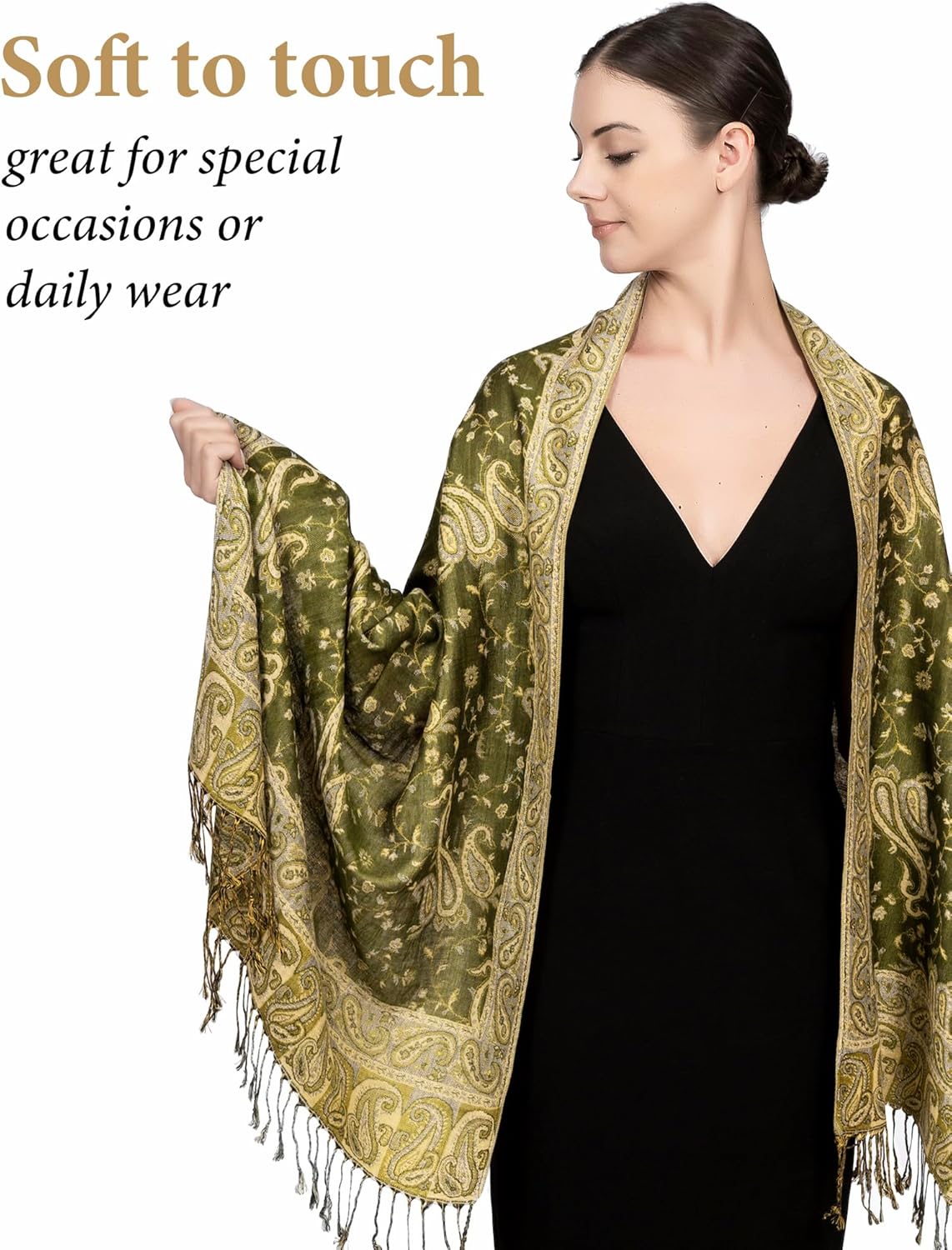 Achillea Pashmina Shawl for Women - Image 3