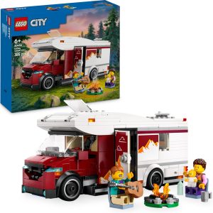 LEGO City Adventure Vacation Motorhome, Toy Van and 3 Minifigures (Mum, Dad and Baby) Travel Set with Guitar and Accessories, Gift for 6 Year Old Boys and Girls More 60454