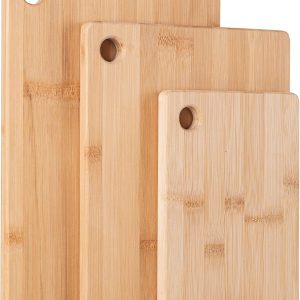 Vencier Thick Wood Cutting Board Set, Perfect for Cutting Meat, Vegetables and Bread, Bamboo Cutting Board Set (3 Piece Set)