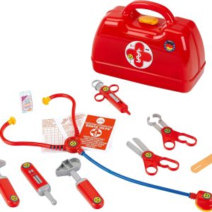 Theo Klein 4457 Doctor’s Case with Stethoscope, Thermometer, Syringe and Much More, Robust with Practical Carry Handle, Measures 24 cm x 11 cm x 19 cm, Toy for Children from 3 Years