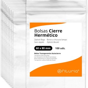 100 x 60 x 80 mm Clear Plastic Seal Bags Ideal for Freezing Food, Document Storage, Reusable and Storage Bags – Ophituria