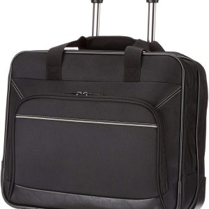 Amazon Basics Laptop Case with Fast Moving Wheels and Accessible Front Pocket, Fits Laptops up to 15.6 Inches, Black