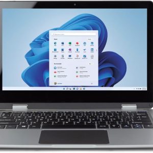 PRIXTON Convertible Flex Pro Laptop with 11.6″ Touchscreen, Windows 11 Home, Intel Celeron N4020 Processor, 4GB RAM/128GB Memory, Spanish Keyboard